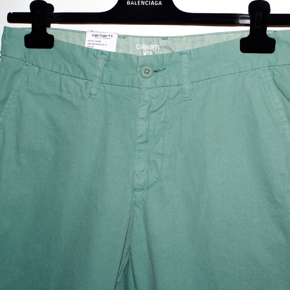 Carhartt WIP "John Short" in "Catnip" Faded Seafoam Green - Picture 5 of 15